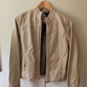 Tan, leather jacket; tags on, never worn!